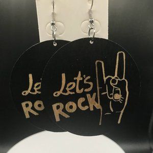 NWT Wooden Exquisite African Beauty Print Round Dangle Earrings Bohemian